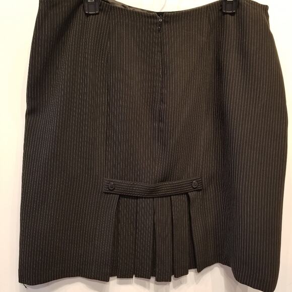Vintage 90's Pleated Pinstripe Skirt Lined Zip Work Office Interview Size 18 - Picture 8 of 8